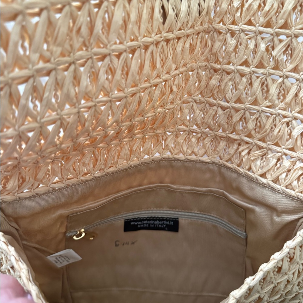 Woven Mini Shoulder Bag in Natural Straw - Picture 4 of 5